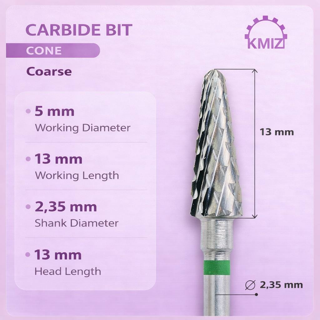 Carbide Nail Bit Green Cone KMIZ 050-K TBC L13