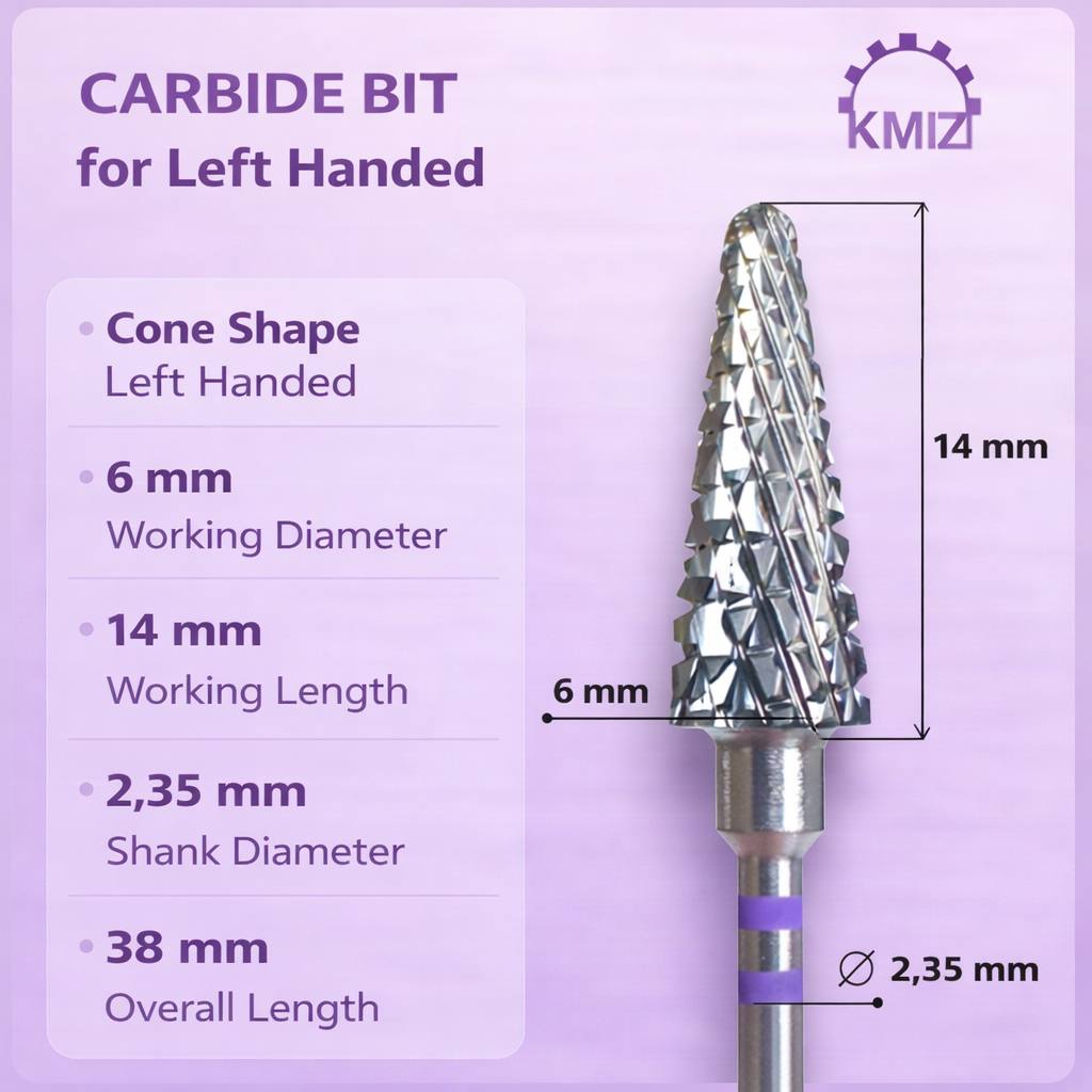Carbide Nail Bit Purple Cone Left Hand KMIZ 060-K TBC L14