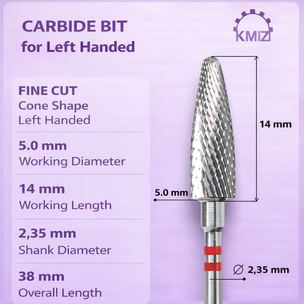 Carbide Nail Bit Red Corn Left Hand KMIZ 050-M L14