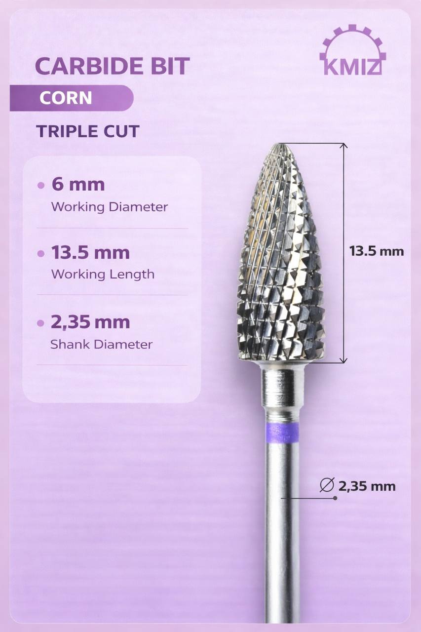 Carbide Nail Bit Purple Corn KMIZ 060 TBC L13.5