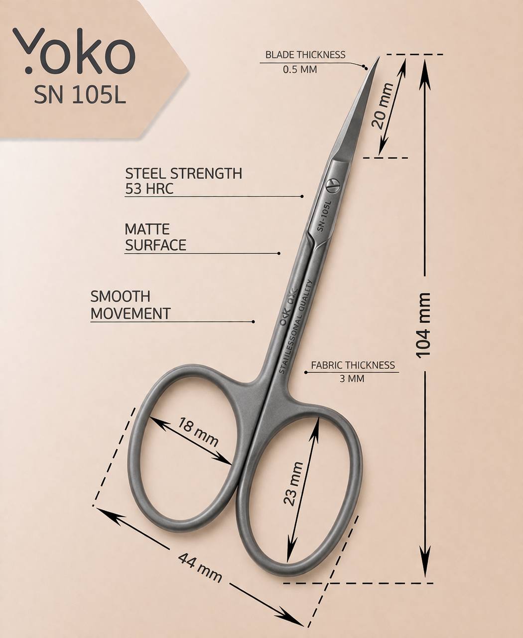 Yoko Professional Cuticle Scissors