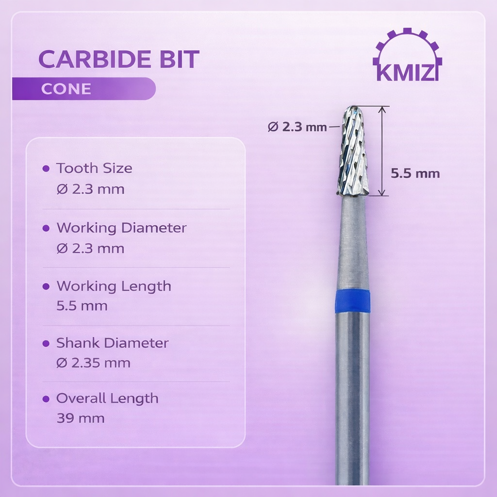 Carbide Nail Bit Blue Cone KMIZ 023C-C TBC L5.5