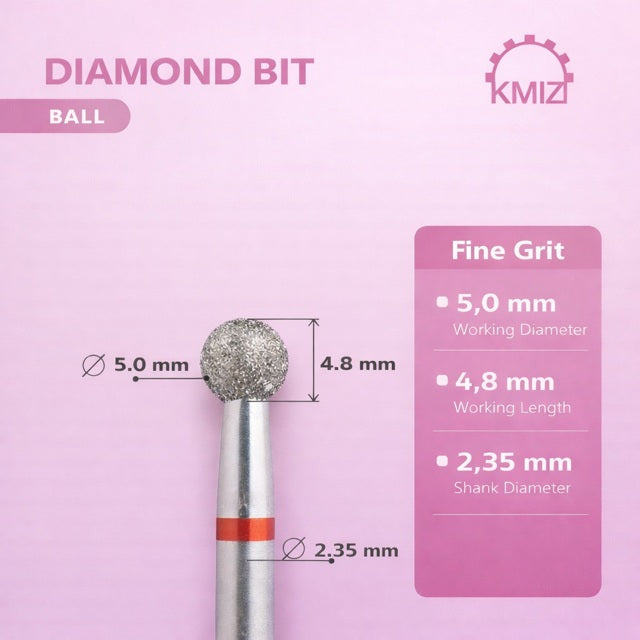 Diamond Nail Bit Red Ball KMIZ 5P-M