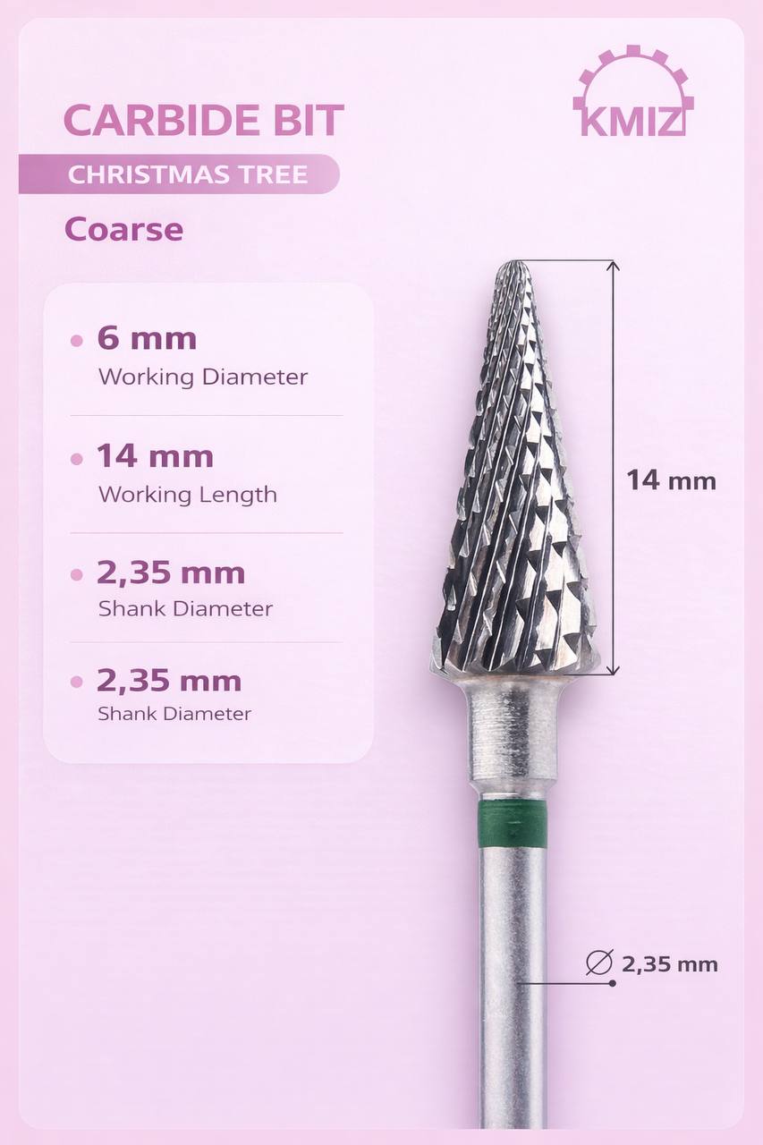 Carbide Nail Bit Green Christmas Tree KMIZ 060-K L14
