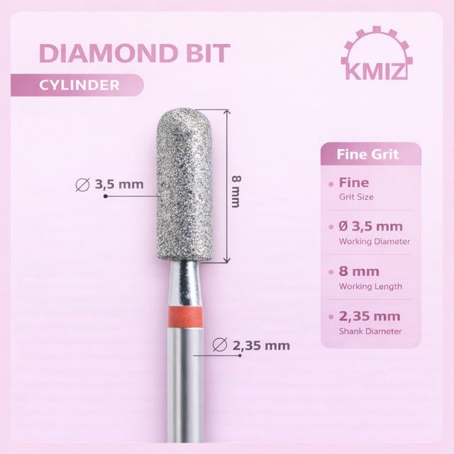 Diamond Nail Bit Red Cylinder KMIZ 3.5P-8M