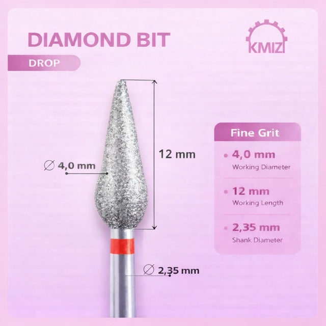 Diamond Nail Bit Red Drop KMIZ 4.0P-12M