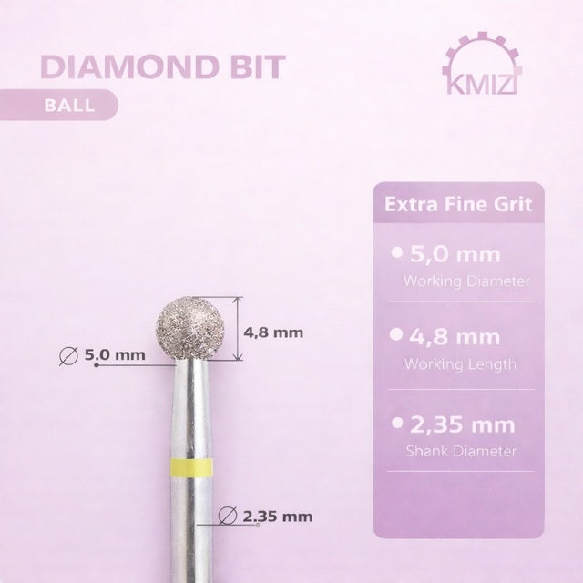 Diamond Nail Bit Yellow Ball KMIZ 5P-OM