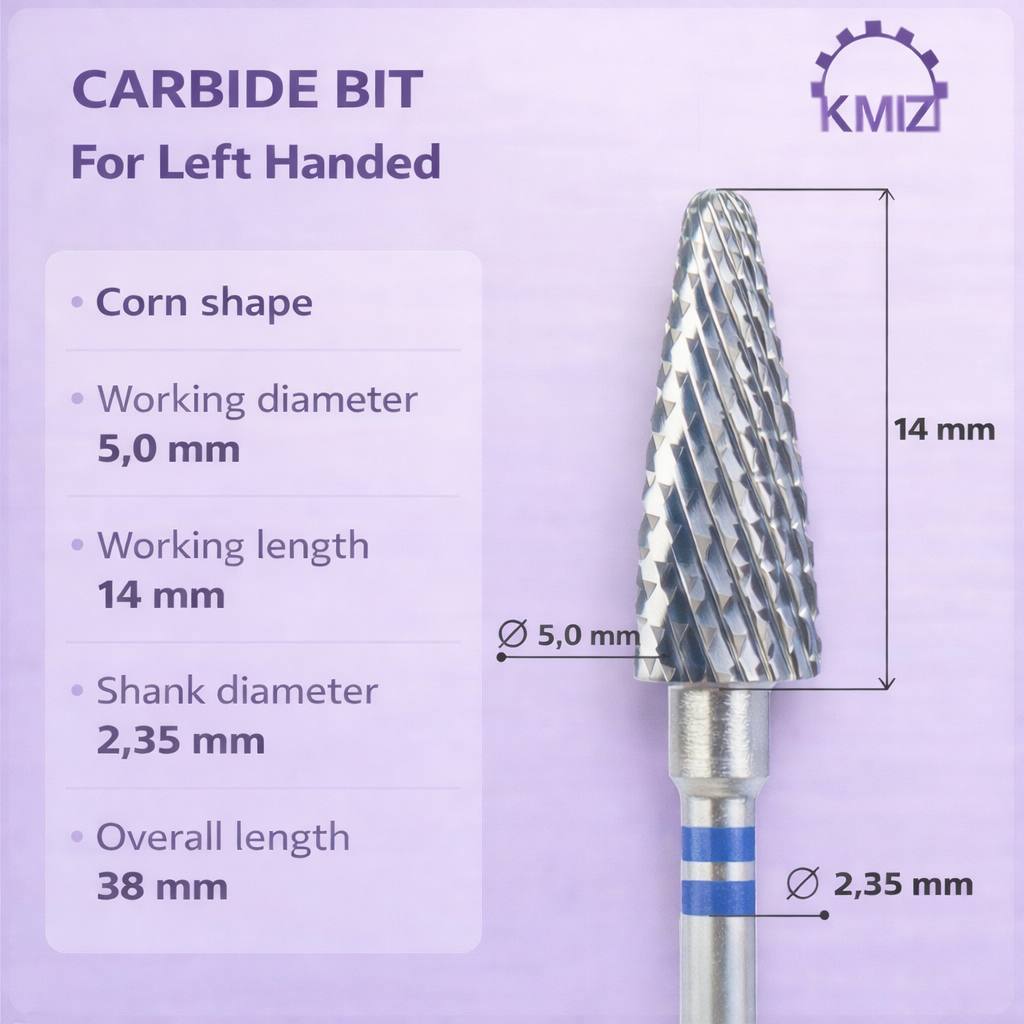 Carbide Nail Bit Blue Corn Left Hand KMIZ 050-C TBC L14