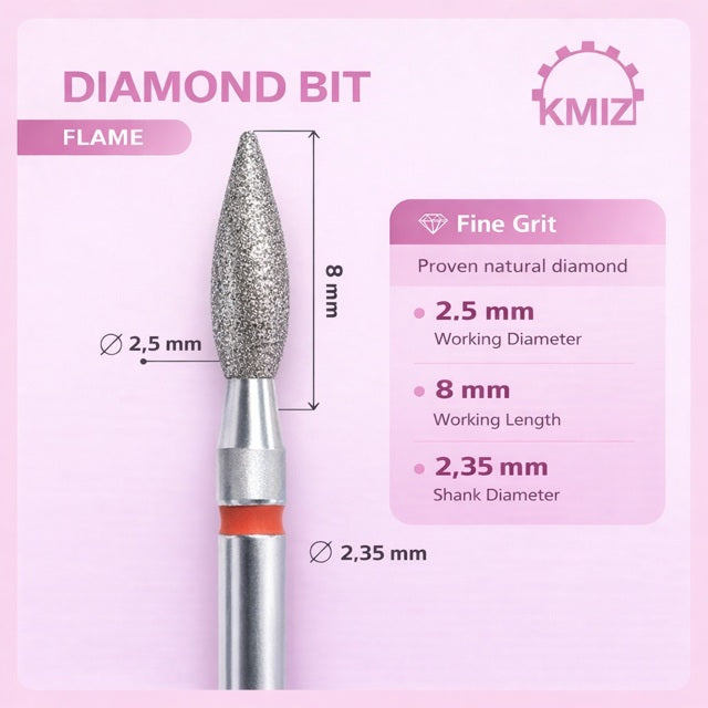 Diamond Nail Bit Red Flame KMIZ 2.5P-8M