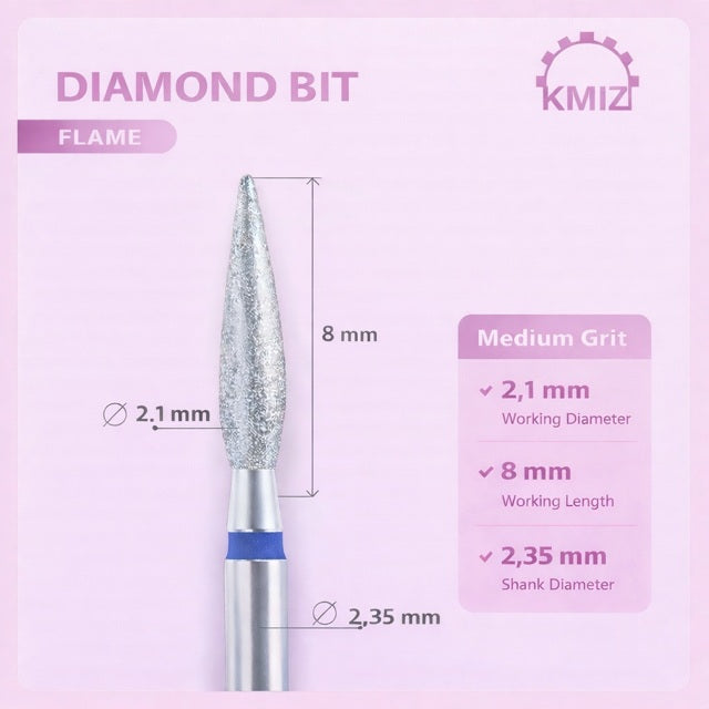 Diamond Nail Bit Blue Flame KMIZ 2.1P-8C