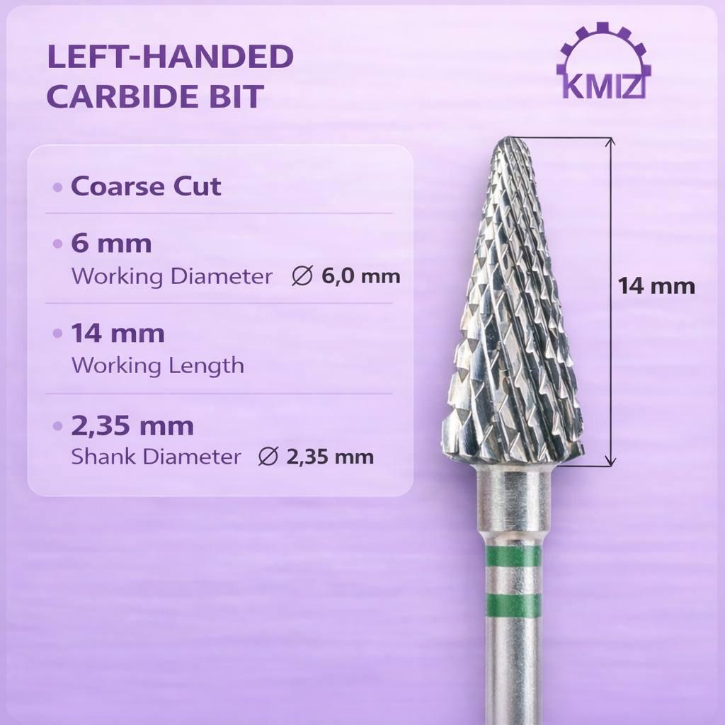 Carbide Nail Bit Green Christmas Tree Left Hand KMIZ 060-K L14