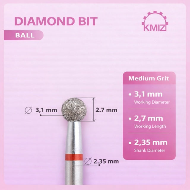 Diamond Nail Bit Red Ball KMIZ 3.1P-M
