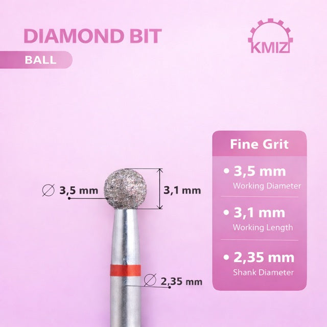 Diamond Nail Bit Red Ball KMIZ 3.5P-M