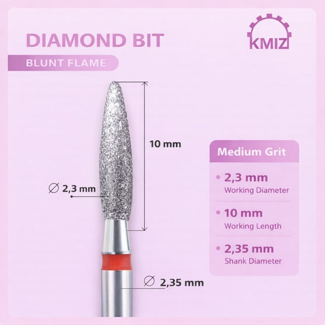 Diamond Nail Bit Red Flame KMIZ 2.3P-10M/T
