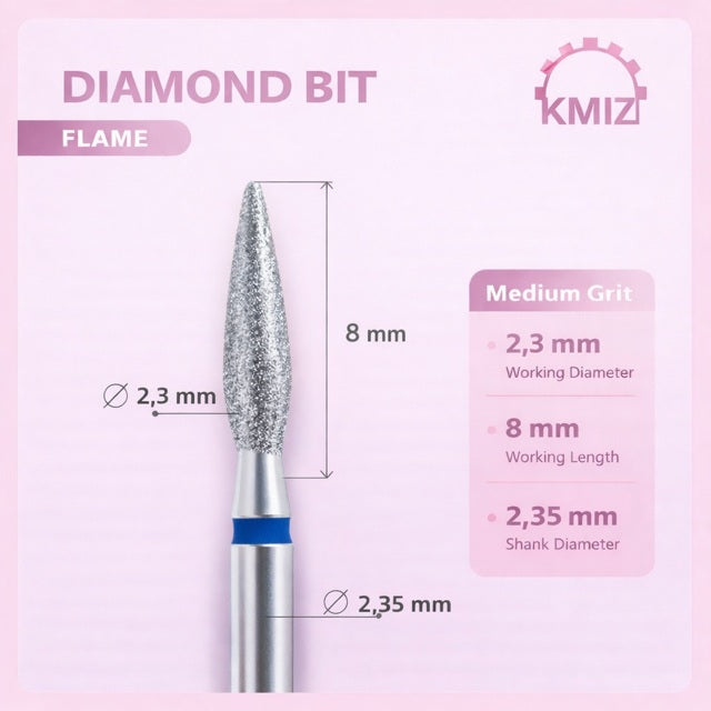Diamond Nail Bit Blue Flame KMIZ 2.3P-8C