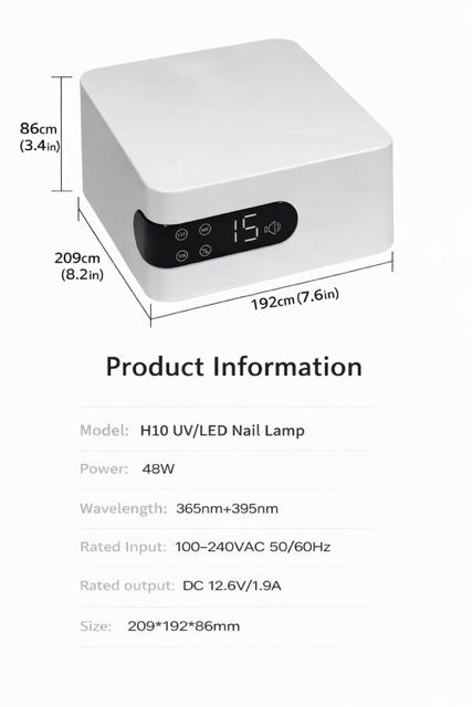 Professional Cordless UV LED Nail Lamp 45 Beads Smart Sensor LCD Display Fast Gel Curing