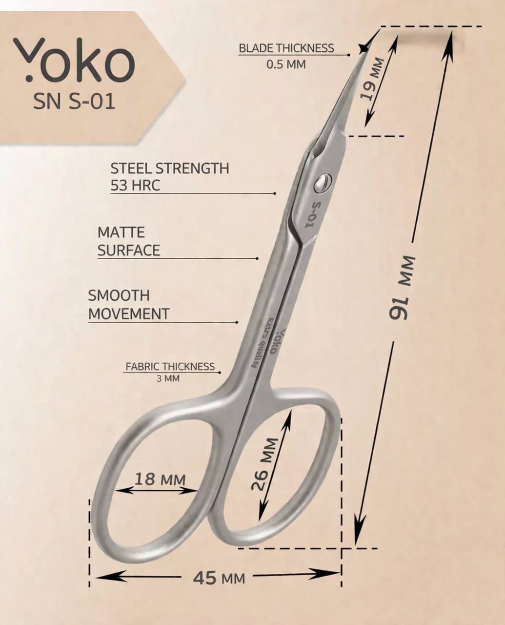 Yoko Professional Cuticle Scissors