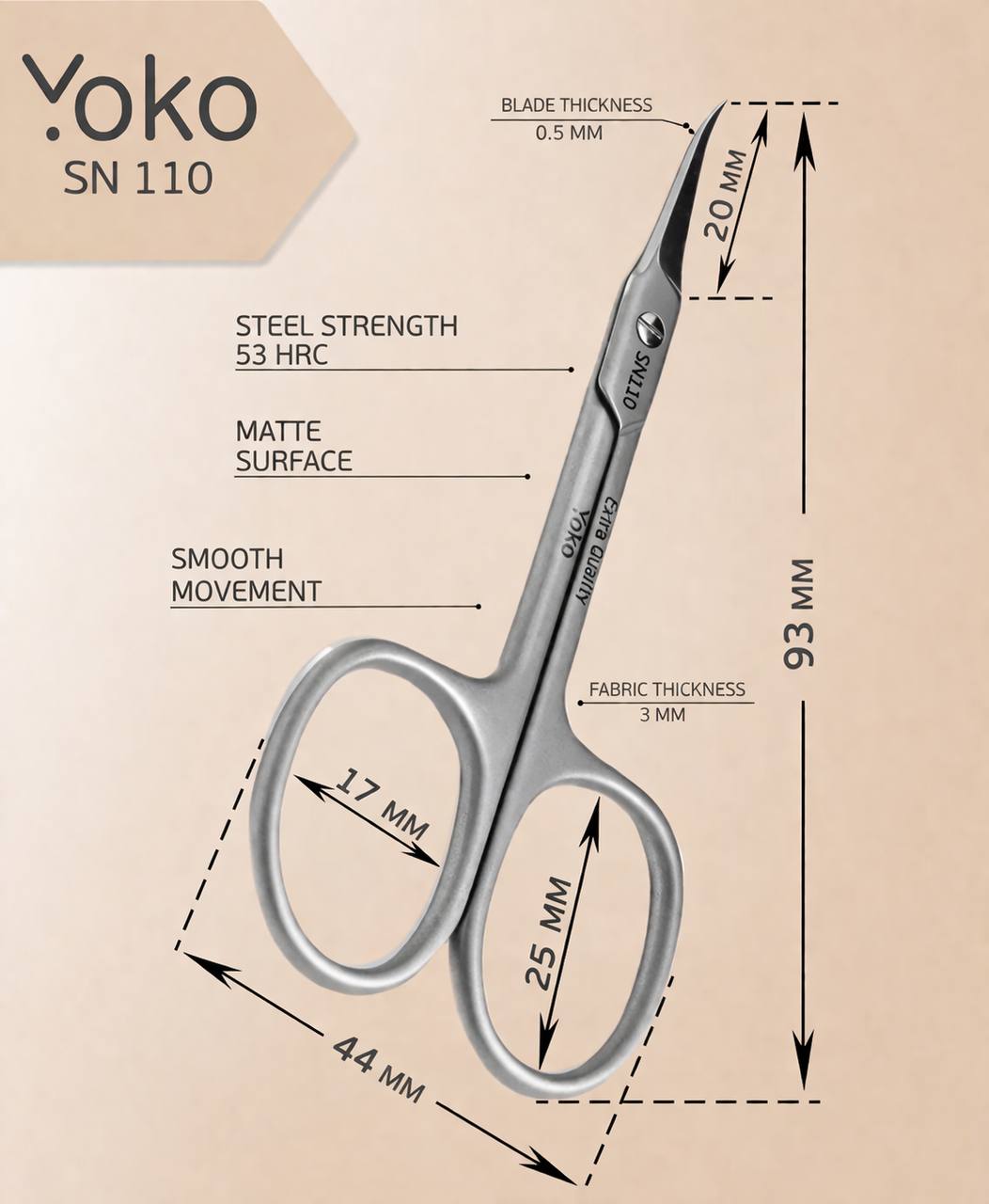 Yoko Professional Cuticle Scissors