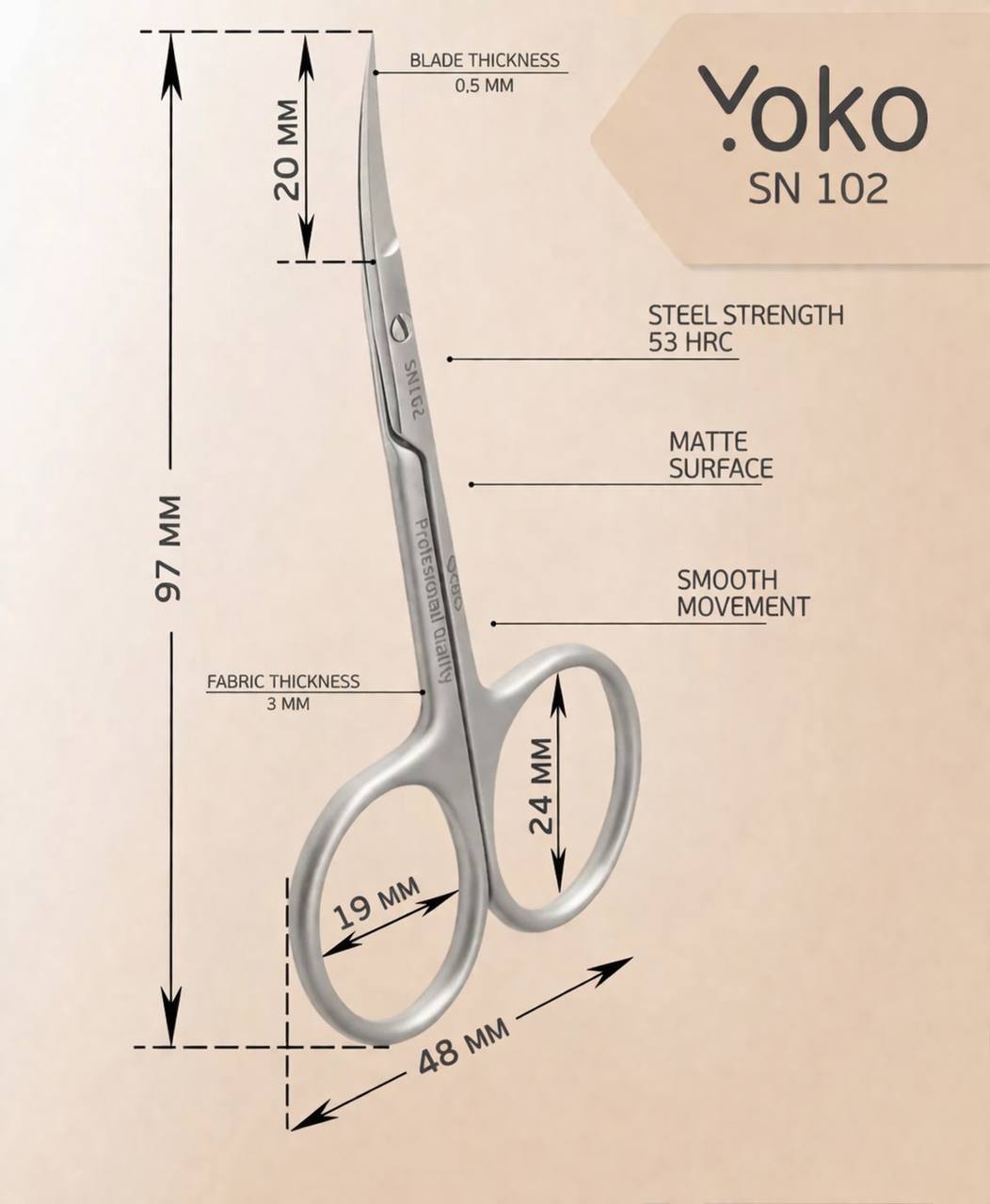Yoko Professional Cuticle Scissors