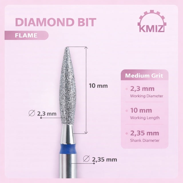 Diamond Nail Bit Blue Flame KMIZ 2.3P-10C