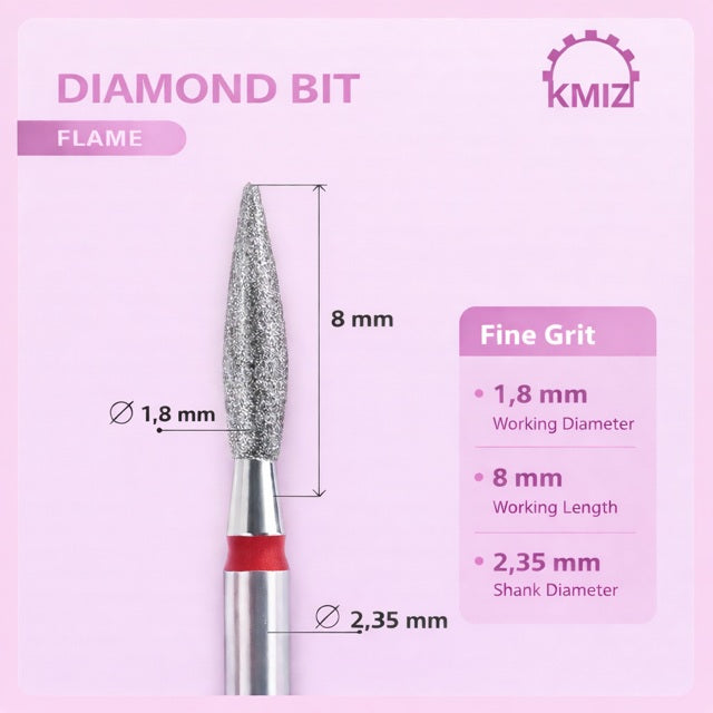 Diamond Nail Bit Red Flame KMIZ 1.8P-8M