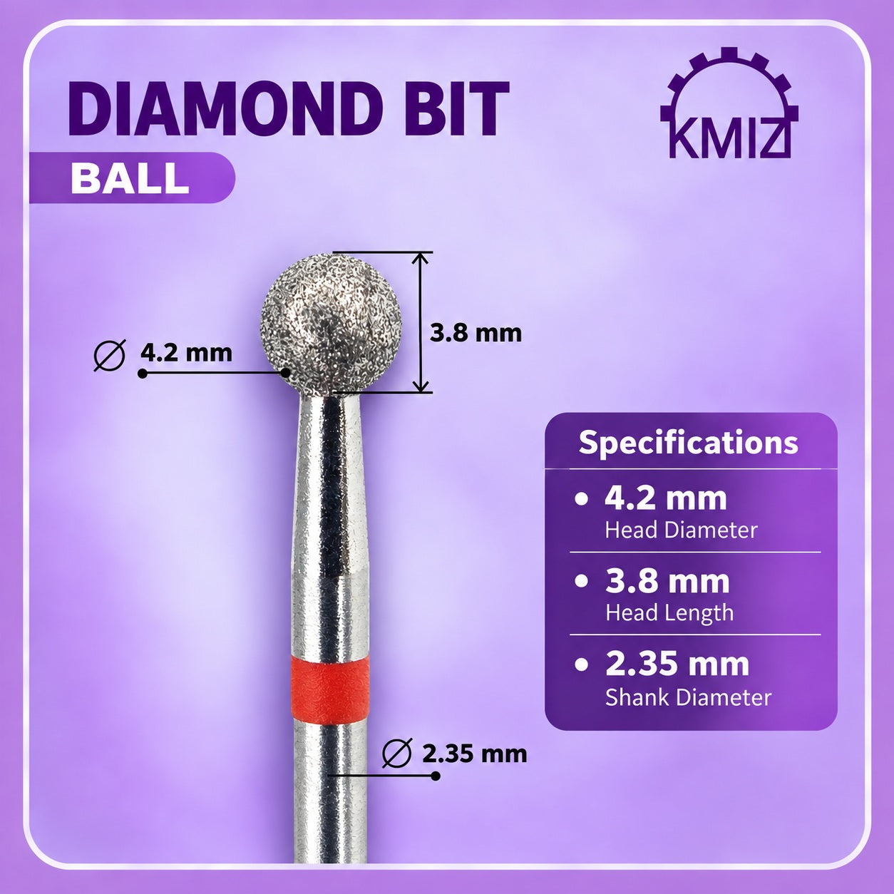 Diamond Nail Bit Res Ball KMIZ 4.2P-M