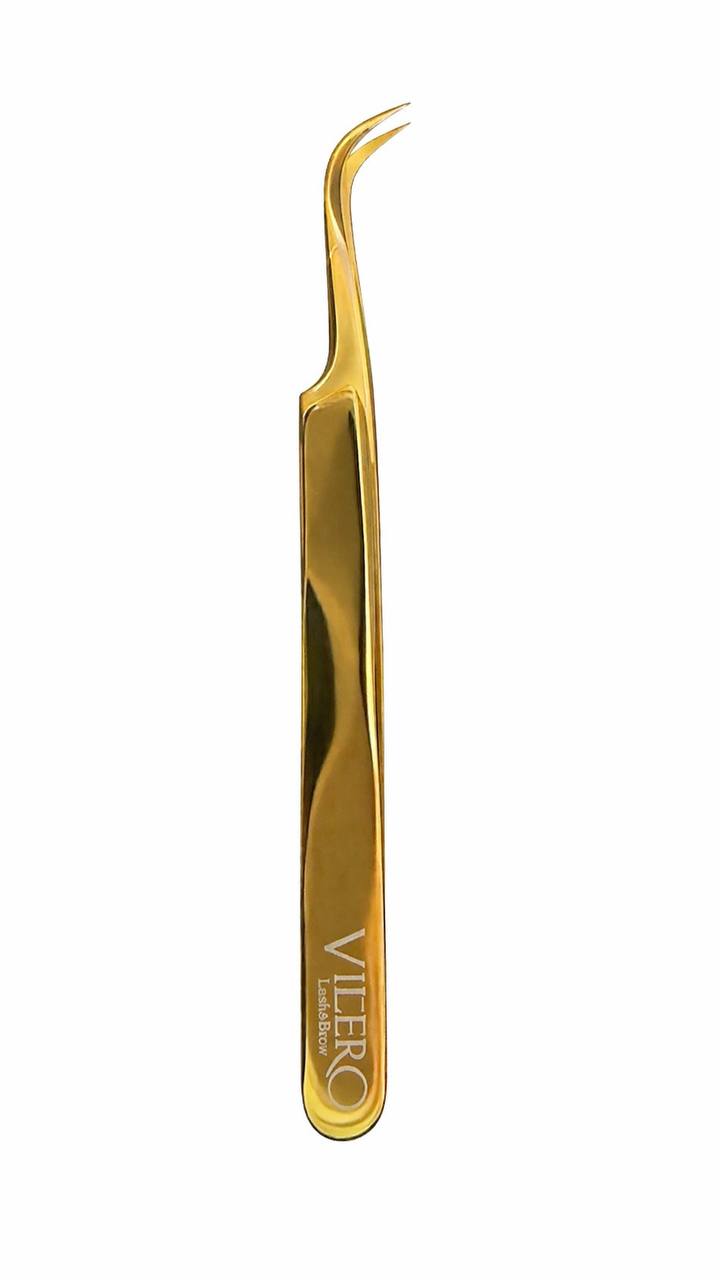 Professional Gold Curved Isolation Tweezers VILERO