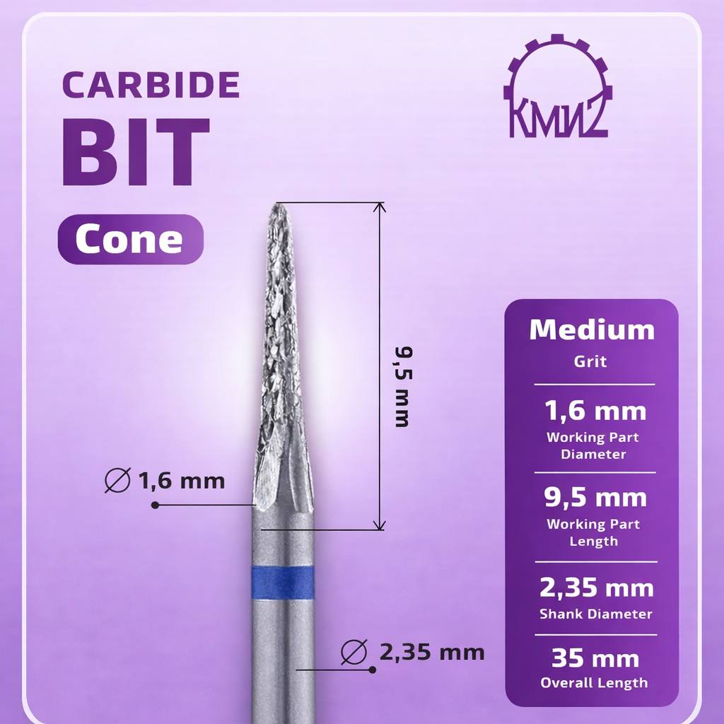 Carbide Nail Bit Blue Cone KMIZ 016C-C6 TBC L9.5