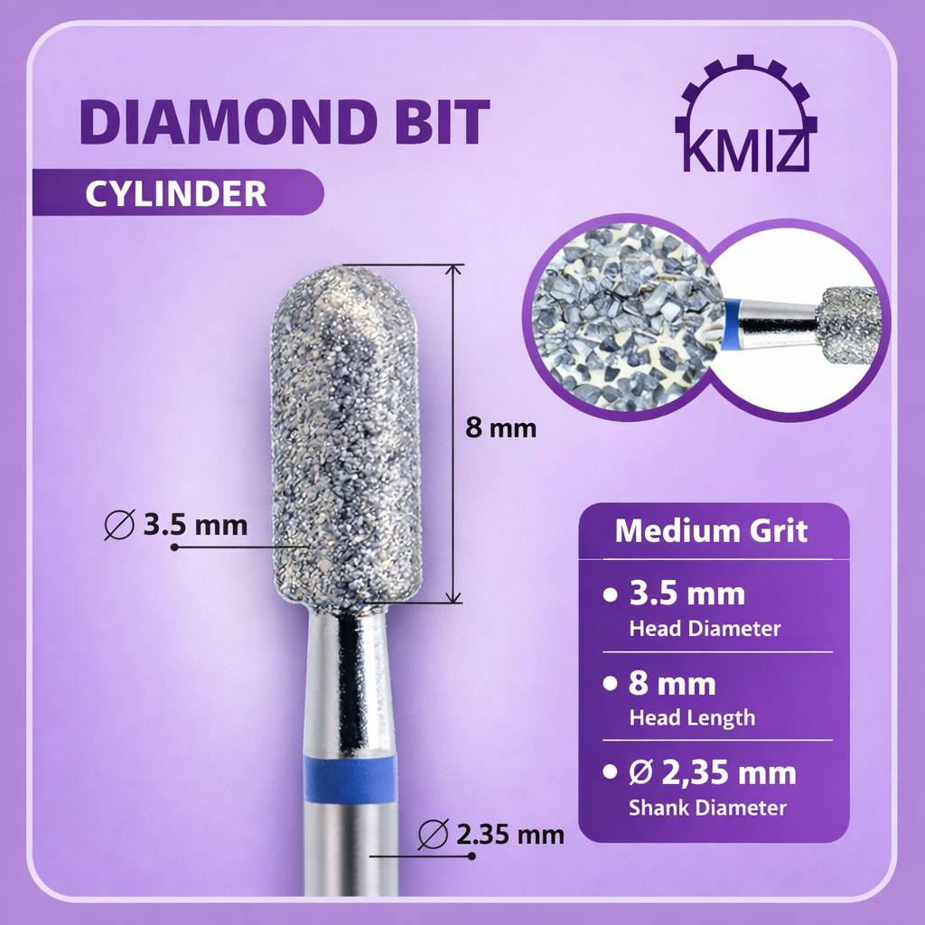 KMIZ Diamond Bit Blue Cylinder Medium 3.5P-8C