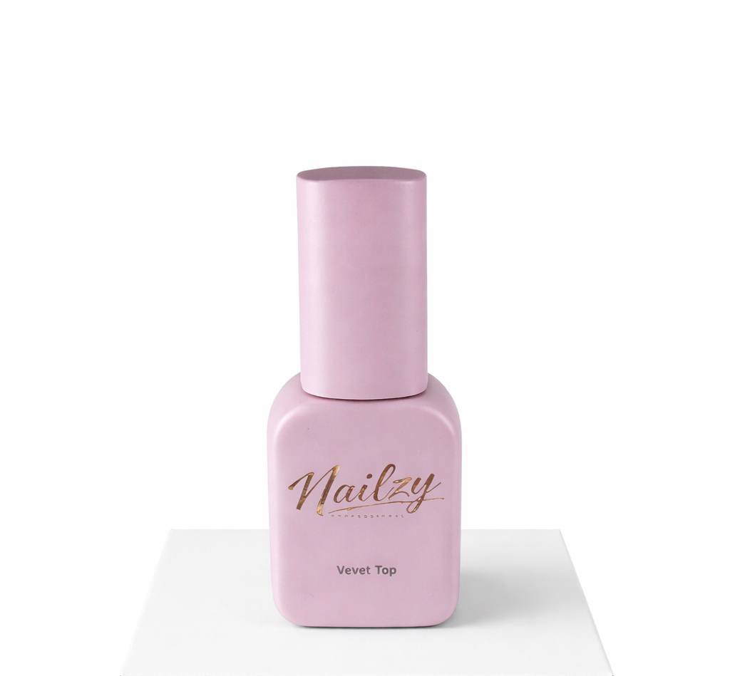Nailzy Velvet Top UV/LED Gel Top Coat, HEMA and TPO Free, 10 ml